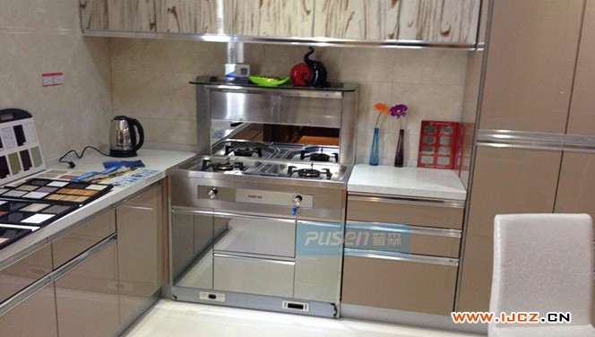 集成环保灶实现厨房用具一体化模式的开放式厨房