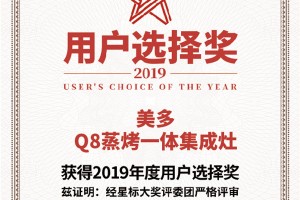 引爆3亿关注的奖揭晓了，美多Q8蒸烤一体集成灶荣获<span class=
