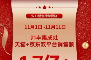 双十一帅丰双子星单品领先，再次见证品牌硬实力