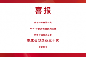 虎年开门红，板川电器荣获中国厨具之都2021年度<span class=