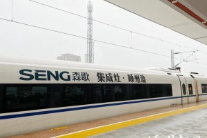 嵊州市高铁站首次通航， “森歌号”家乡列车虎步龙行，乘中国<span class=