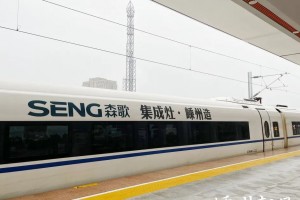 嵊州市高铁站首次通航， “森歌号”家乡列车虎步龙行，乘中国<span class=