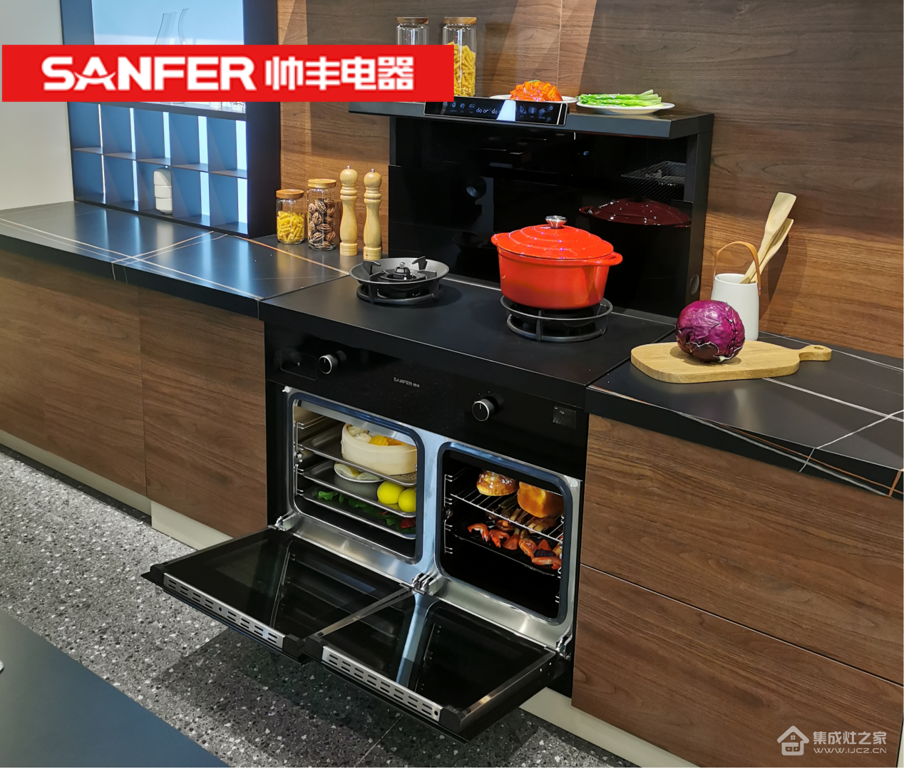 新房装修就选帅丰TJ3-8B-90蒸烤同步集成灶，一键搞定开放式厨房