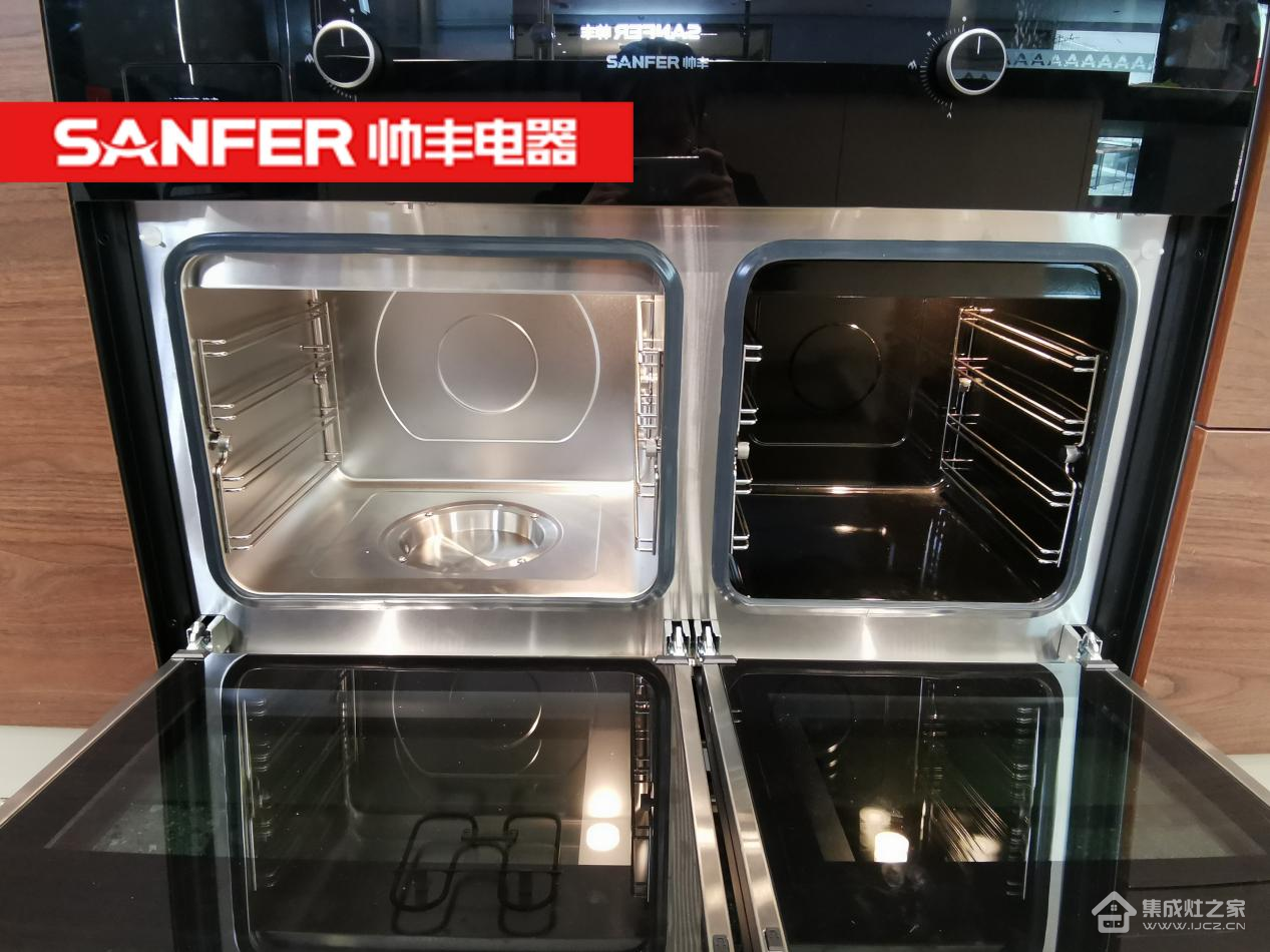 整橱设计实用百搭款,就选帅丰 TJ3-8B-90蒸烤同步集成灶